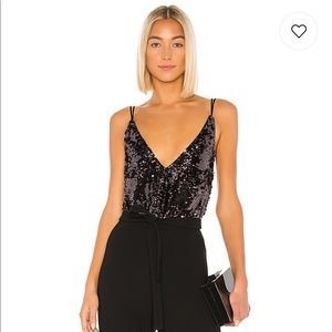 Lovers & Friends Alex Bodysuit in Gunmetal